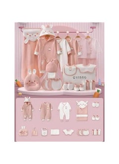 اشتري Adorable Rabbit-Themed Newborn Gift Set: 22 Pieces for All Seasons- Pink في السعودية