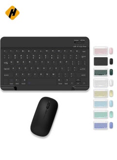 Buy Set of Rechargeable Bluetooth Keyboard and Mouse - Portable Wireless Mouse/Keyboard Set - Android/iOS/Windows - Smart Phone/Tablet/PC - iPhone iPad Pro Air Mini, iPad OS/iOS (BLACK) in Saudi Arabia