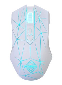 Buy Ergonomic Design Wired Gaming Mouse White/Blue in Saudi Arabia