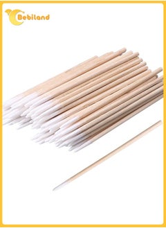 اشتري 400 PCS Cotton Buds, For Eyebrow Tattoo, Beauty, Make-Up, Color Nail, Seam Dedicated Dirty Picking, Wood Handle Small Pointed Tip Head في السعودية