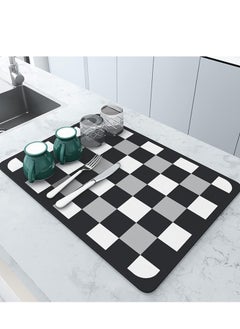 Buy Super absorbent soft quick Dish Drying Mat for Kitchen Countertops Non-slip sink mat  30 x 40cm in Saudi Arabia