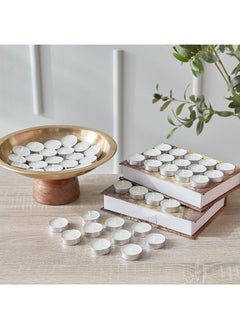 Buy Qara 50-Piece Vanilla Tealight Candle Set 19 x 2.5 x 19 cm in UAE