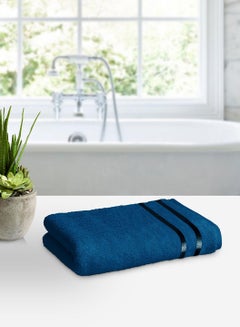 Buy Story@Home 100% Cotton Ultra Soft, Super Absorbent, Antibacterial Treatment, 450 GSM Terry Large Bath Towel, 70 cms x 140 cms (Navy Blue, Set of 1) in UAE