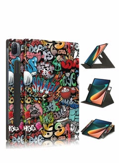 Buy Case for Xiaomi Mi Pad 5 case Pro Elastic Strap Pen Holder Stand Auto Sleep Wake Up Function Cover PU Leather Tablet Cases Graffiti in Saudi Arabia