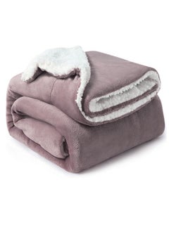 Buy Silky Soft Sherpa Blanket Single Size Ultra Plush Reversible Bed Blanket Lilac 160x220 cm in UAE