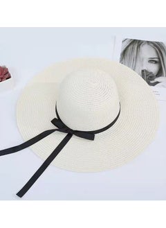 اشتري New Big Eave Road Flying Straw Hat Foldable Sun Visor في السعودية