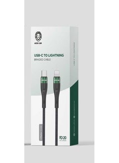اشتري Green Lion USB-C to Lightning Braided Cable 1M PD 20W - Black في الامارات