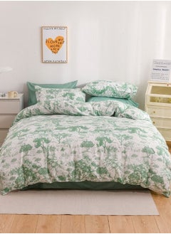 Buy Single size 4 pieces Bedding Set without filler, Green Color Tree Design in UAE