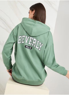 اشتري Oversized Beverly Hills Print Longline Hoodie في السعودية