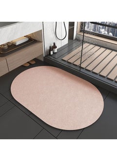 اشتري Diatomite quick-drying household absorbent pad bathroom floor mat-oval pink في الامارات