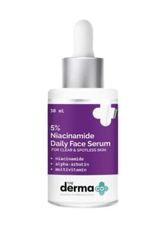 Buy The Derma Co 5% Niacinamide Daily Face Serum with Alpha Arbutin & Multivitamin for Clear & Spotless Skin - 30ml in UAE