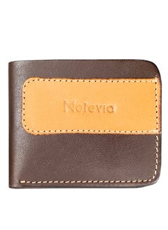 Buy Genuine Leather Wallet Double Layer Wallet Men Purse with 8 Card Pockets for men wallet for slim by Motevia (Brown) in Egypt