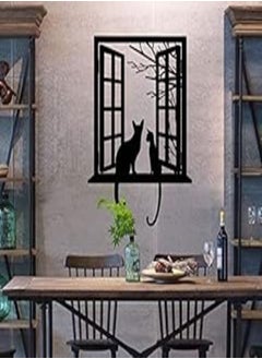 اشتري Fake Window Black Cats Wall Stickers Art Decals Mural Wallpaper Decor DIY For Home Living Room Bedroom Bathroom Kitchen-8QZ1209 في مصر