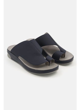 Buy Men Slip On Open Toe Sandals, Navy Blue/Light Grey in UAE