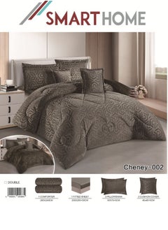 Buy Winter double bedspread 6 pieces, two-sided velvet side and fur side, queen size 260x240 cm, the bedspread fits a bed size 200X200 cm in Saudi Arabia