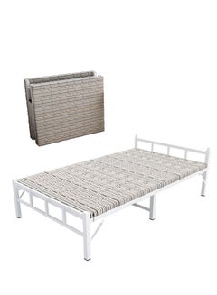 Buy Folding Bed with Mattress Portable Foldable Bed for Spare Bedroom Office Outdoor No Assembly Required Bed 188 * 90 * 45cm White in UAE