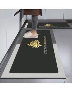 Buy 2 PCS Kitchen Floor Mats Rugs Set, Cushion Floor Carpet, Waterproof, Oil Resistant and Anti-Fatigue PU Standing Mat for Kitchen, Floor, Office, Sink, Laundry 40*60CM+40*180CM in Saudi Arabia