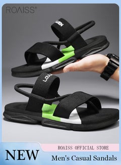 اشتري Fashionable Casual Flat Sandals Men'S Daily Commuting Beach Elastic Strap Flip-Toe Sports Sandals في السعودية