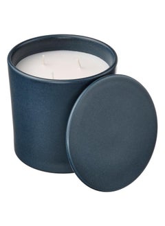 Buy Scented Candle In Ceramic Jar W Lid, Vetiver & Geranium/Black-Turquoise, 60 Hr in Saudi Arabia