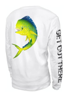 Buy Sports UPF 50+ UV Sun Protection Long Sleeve Performance Mahi Mahi Fish Printed T Shirt for Men and Women - Fishing, Hiking, Running in UAE