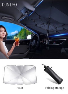 اشتري Car Windshield Sunshade Umbrella Pull Ring Car Sun Shade Front Window Cover Foldable Sunshade Umbrella for UV Ray Block Sun Heat Protection for Most Vehicles Automotive Interior في الامارات