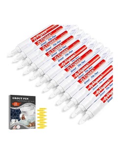 اشتري Grout Pen 12 Pack Water Based Tile Marker Repair Pens Professional for Bathroom Kitchen Parlor Bedroom Balcony Wall and Floor Color Restore (White) في الامارات