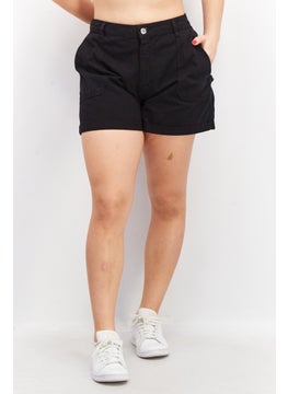 Buy Women Solid Denim Shorts, Black in UAE