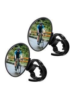 Buy 2 Pieces Bike Rearview Mirror 360 Degree Adjustable Rotatable Handlebar Mirror Wide Angle Bicycle Rear View Mirror Bike Shockproof Acrylic Convex Mirror Safe Rearview Mirror for Mountain Road Bike in Saudi Arabia