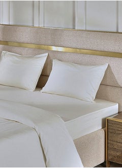 Buy Serena Super King Fitted Sheet Set, Ivory – 300 TC, 200x200 cm in UAE