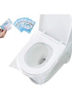 Buy Pack Of 50 Pcs Disposable Toilet Seat Covers, antibacterial Waterproof Portable Potty Toilet Seat insulation Cover for Kids, Pregnant Travel, Hospital, Public Toilet, Hotel, Wrapped Pocket Size, restroom plastic bags in Egypt