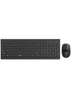 Buy Wireless Keyboard and Mouse Silent Mouse and Full Size Ergonomic Keyboard with Number Pad and 2.4G USB Receiver Plug and Play Combo for Laptop Desktop PC (Black) in UAE