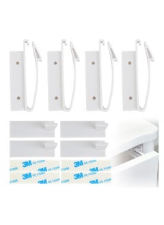 اشتري 8 Pcs Child Safety Cabinet Locks, Invisible Baby Proofing Toddlers Safety Locks with Strong Adhesive for Cabinet Cupboard and Other Furniture, No Drilling Required Easy Install (White) في السعودية