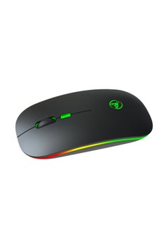 اشتري HXSJ T18 2.4GHZ 1600dpi Dual-mode Light-emitting Wireless Mouse USB + Bluetooth 5.1 Rechargeable في السعودية