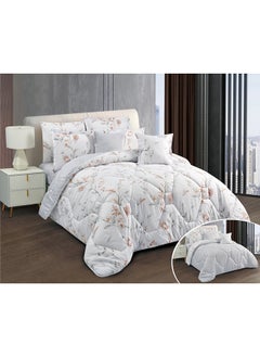 Buy Horse comforter set with durable and soft fabric two sides with a floral pattern 4 pieces single size in Saudi Arabia