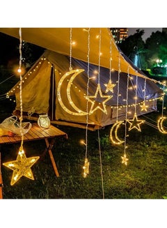 اشتري HILALFUL Decorative LED String Light - Curtain | Fairy Lights for Indoor and Outdoor | Home Decoration in Ramadan, Eid, Christmas | Hanging Lights for Bedroom Décor | Battery Operated في الامارات