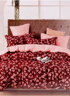 اشتري Tree Branches On Burgundy Duvet Cover Set For Double Beds في الامارات