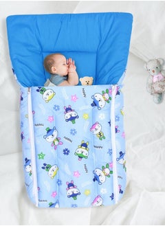 Buy Plush and Soft Baby Sleeping Bag  with  Zipper Closure– Breathable, Cushioned– Perfect for Newborns and Infants, 0M+, Baby Sleeping Bed of 32-inch X 18-inch X 4-inch Size (Blue), Pack of 1 in UAE