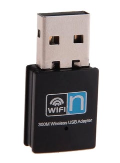 اشتري 300Mbps USB WiFi Adapter, Wireless LAN Network Card Adapter WiFi Dongle for Desktop Laptop Windows 11 10 8 7 XP MAC OS (Plug and Play for Windows8 and above) في الامارات