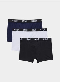 Buy Pack of 3 - Printed Waistband Trunks in Saudi Arabia