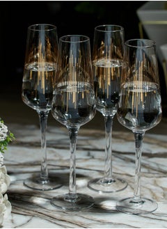 Buy Set of 4 Deco Flute Glasses in UAE