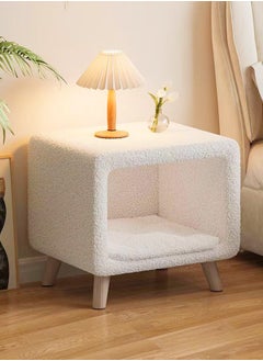 Buy Multifunction Modern Design Integrated Bedside Table Cat Nest Removable Cushion Nightstand Bedroom Sofa Side Cabinet Leisure Small Stool for Living Room Home Furniture 50x50x45 cm in Saudi Arabia