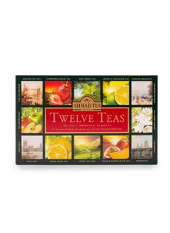 Buy Ahmad Tea Black & Green Tea, Twelve Teas Variety Gift Box, 60 Foil Teabags - Caffeinated & Sugar-Free in UAE