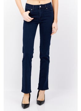 Buy Women Regular Fit Washed Denim Jeans, Blue in UAE