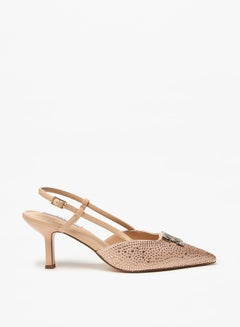 Buy Women's Logo Detail D'Orsay with Buckle Closure and Stiletto Heels in UAE