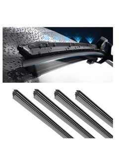 Buy 4 Pieces Windshield Wiper Blades Refills DIY Adjustable Car Windscreen Wiper Rubber Strip Frameless Window Boneless Insert Silicone Strips Auto Universal Accessories for Most Vehicles (16 Inches) in UAE