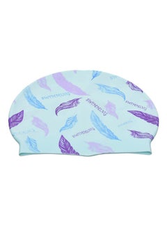 Buy Feather-Printed Silicone Swimming Cap In Bag For Adults in Egypt