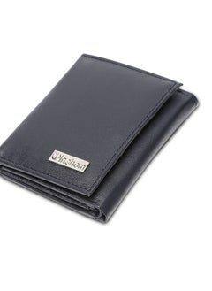 Buy Inahom Tri-Fold Organised Wallet Flat Nappa Genuine and Smooth Leather Upper IM2021XDA0006-400-Navy Blue in UAE