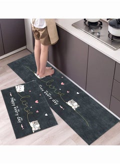 Buy Kitchen Rugs and Mats Washable Non-Skid Soft Absorbent Kitchen Mats Set for Floor Comfort Runner Rug Carpets for Kitchen Floor Sink Laundry Hallway Dinning Room Office 40x120cm in Saudi Arabia