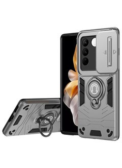 Buy GOLDEN MASK For Vivo V27 Armored Window Bracket Camera Shield Cover Camera Lend Protection With Ringe (Grey) in Egypt