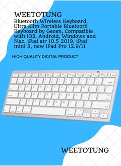 Buy Bluetooth Wireless Keyboard, Ultra Slim Portable Bluetooth Keyboard by Gecen, Compatible with iOS, Android, Windows and Mac, iPad air 10.5 2019, iPad mini 5, new iPad Pro 12.9/11 in UAE